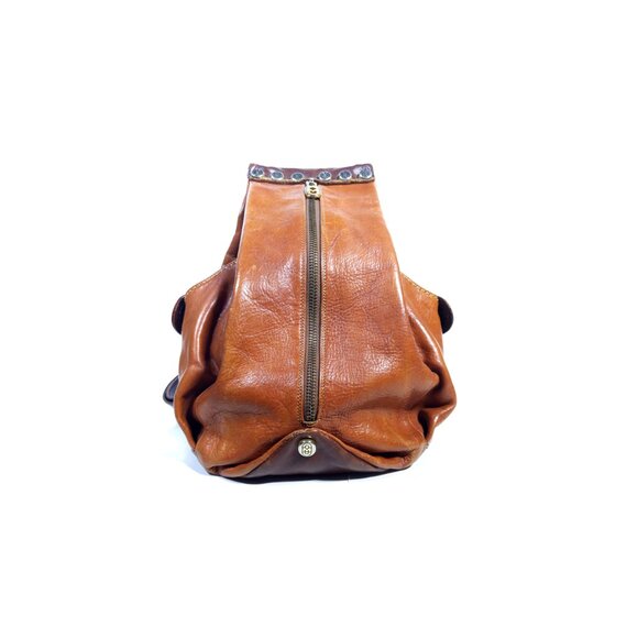 MARINO ORLANDI Leather Sling Backpack Bag Purse Britis Made in Italy - Picture 13 of 13